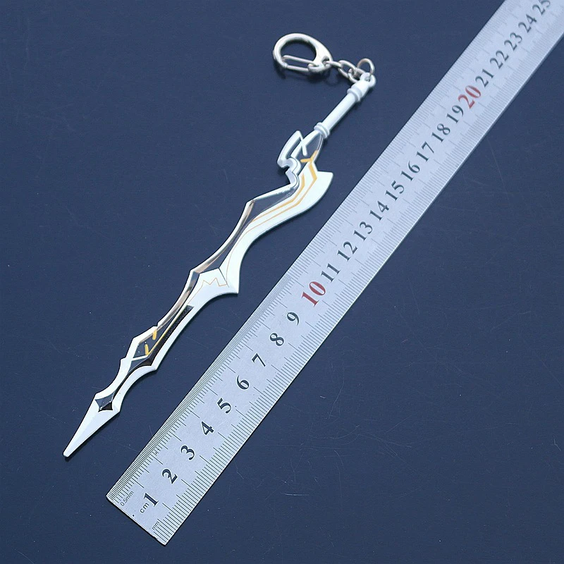 

22cm Spear Cartoon HSIC Anime Fate Joan of Arc Saber Holder Blackened Key ring Sword Victory Weapon Pendant Metal Collection