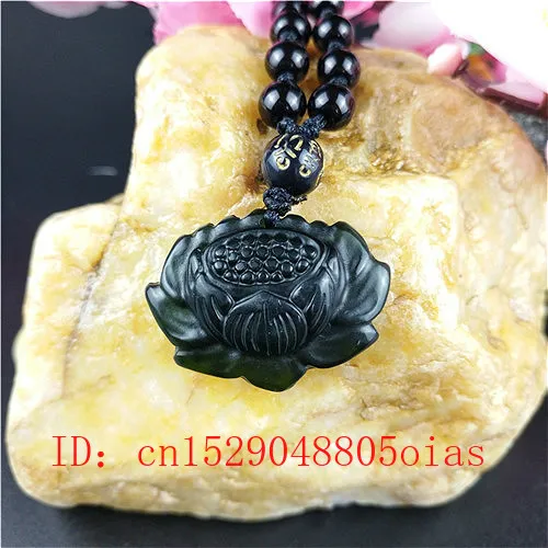 Ожерелье с кулоном из натурального китайского черного и зеленого нефрита