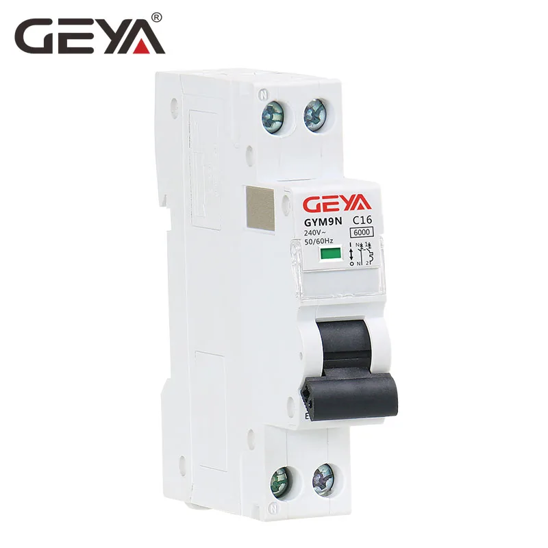 Миниатюрные автоматические выключатели GEYA GYM9N 1P + N MCB 6A 10A 16A 20A 25A 32A 40A 220V Curve B C