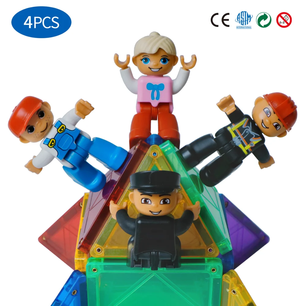 Магнитные военные фигурки 4 шт./компл. игрушечные люди магнитные детали для