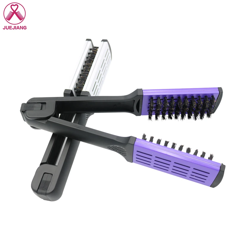 V-Shaped Splint Comb Natural Pure Bristle Double-sided Hair Styling Straight For Straightening&amp Care |