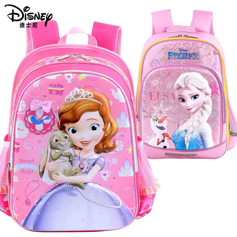 Original Disney School Bag Primary School Girl 1-3-4 Grade Sophia Princess Girl Burden Reduction Children's Backpack