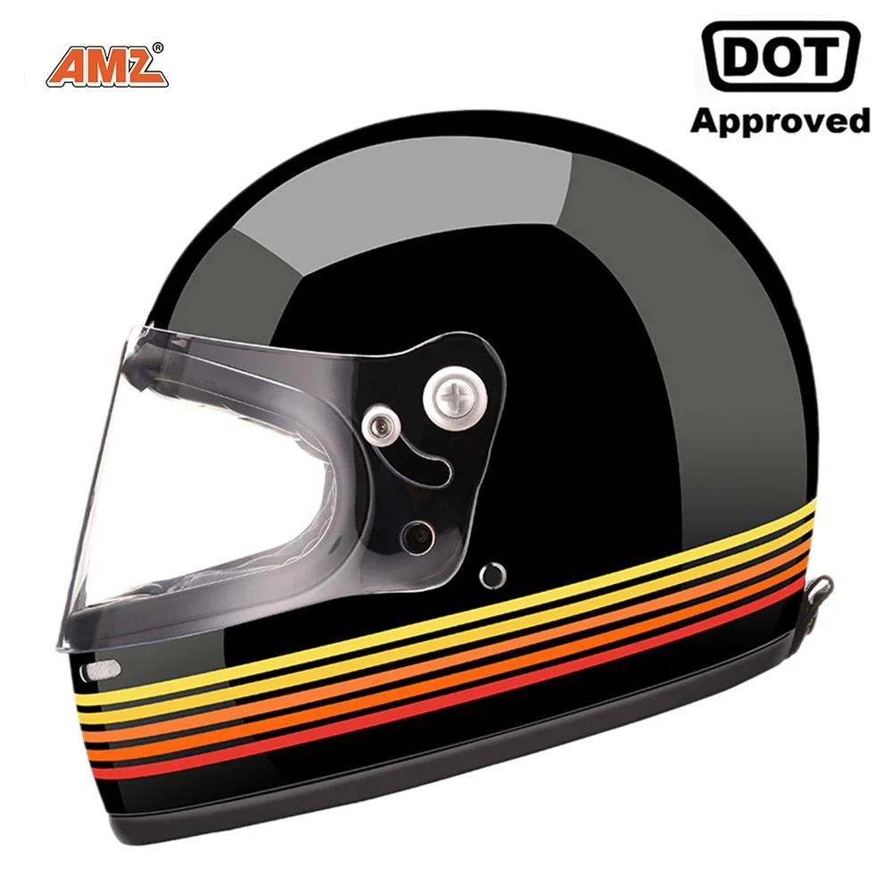 

Мотоциклетный шлем AMZ DOT, сертифицированный шлем из стекловолокна для мотокросса, для мужчин и женщин