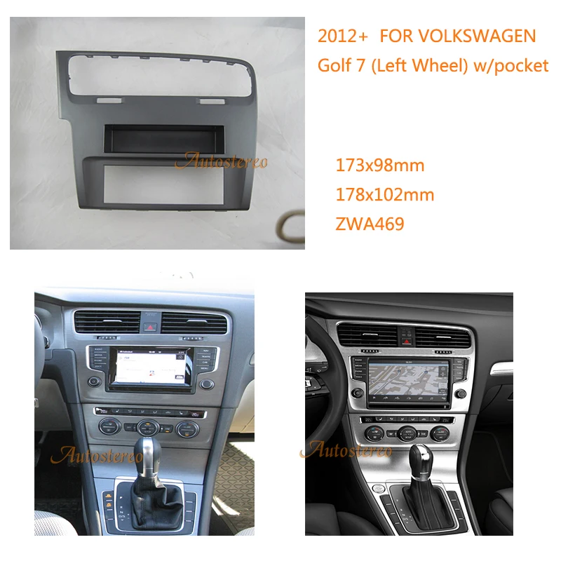 11 469 Автомобильная радиоустановка Fascia Для VOLKSWAGEN Golf 7 2012 + ЛЕВОЕ КОЛЕСО w/Карманная