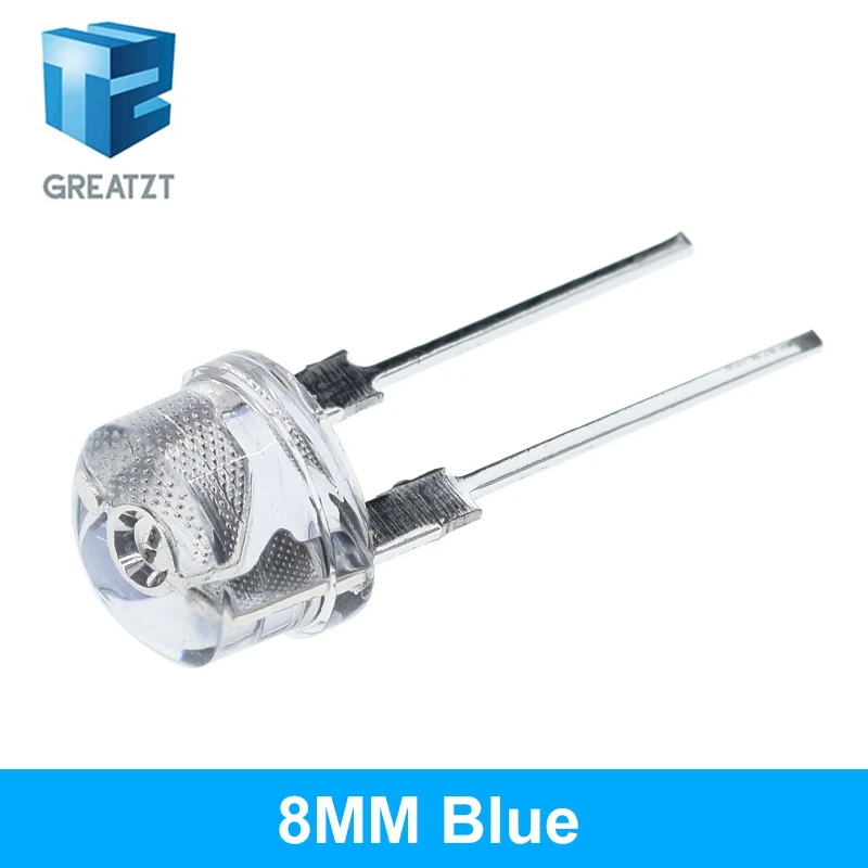 GREATZT 10 шт в упаковке новая F8 8 мм 0 5 W 3 2 V соломенная шляпа Светодиодный белый супер