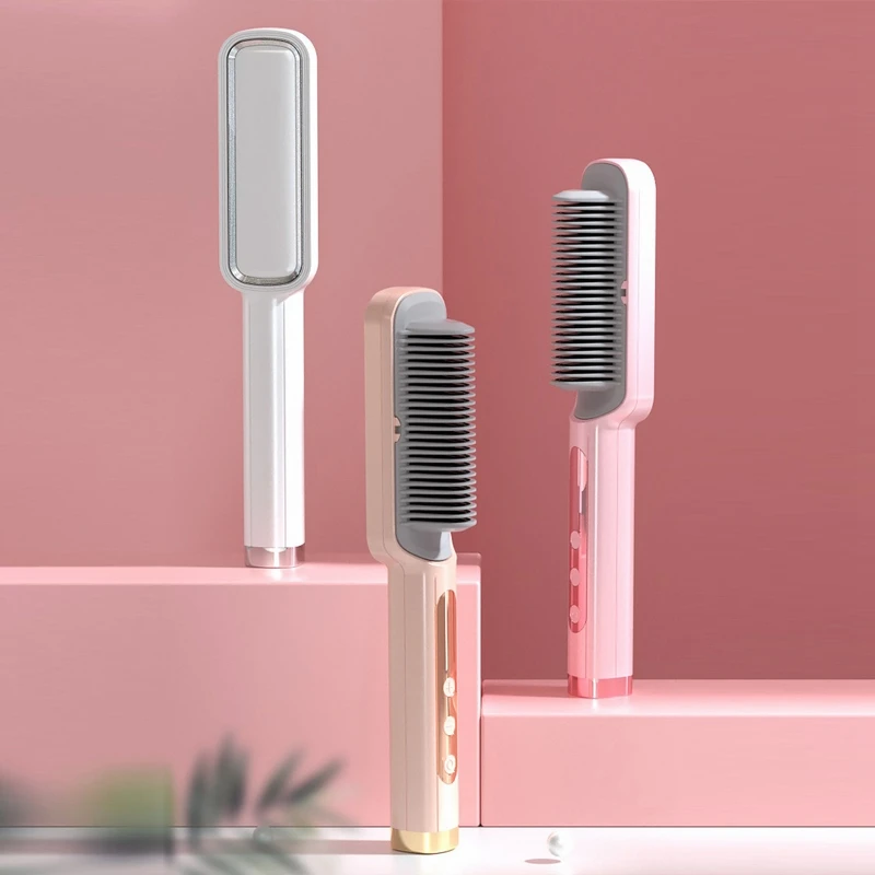 

Щетка для волос выпрямитель утюжок для выпрямления волос под со встроенным гребень 20S Быстрый нагрев 10 температура настройки штепсельная в...