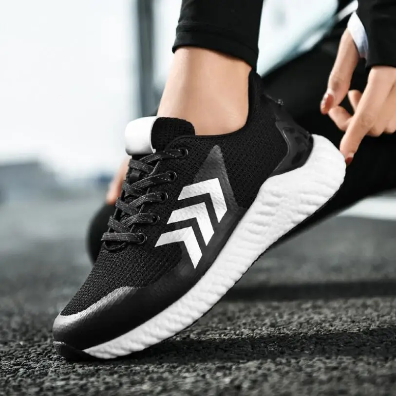 

New listing hot sale women net Breathable sports shoes Couples running shoes G91-M91-1