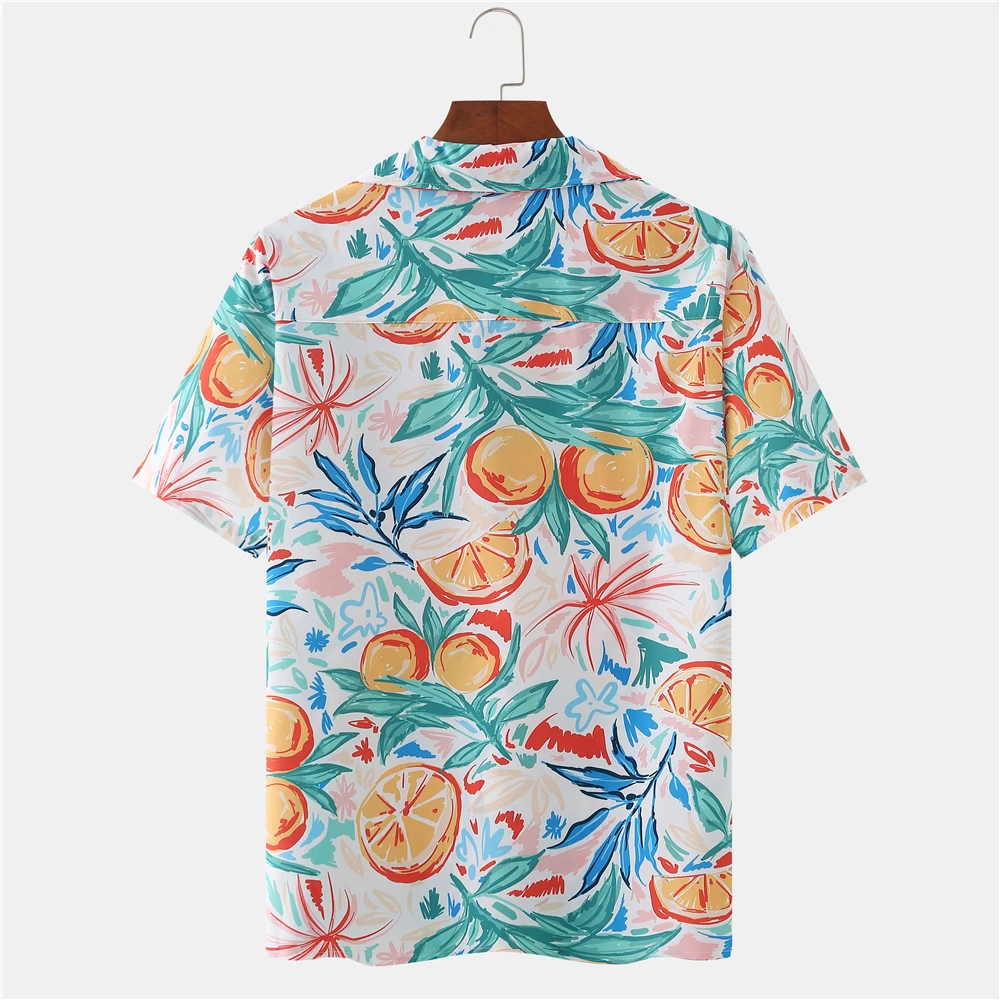 OSCN7 Casual Printed Short Sleeve Shirt Men Street 2021 Hawaii Beach Oversize Women Fashion Harujuku Shirts for Men 169