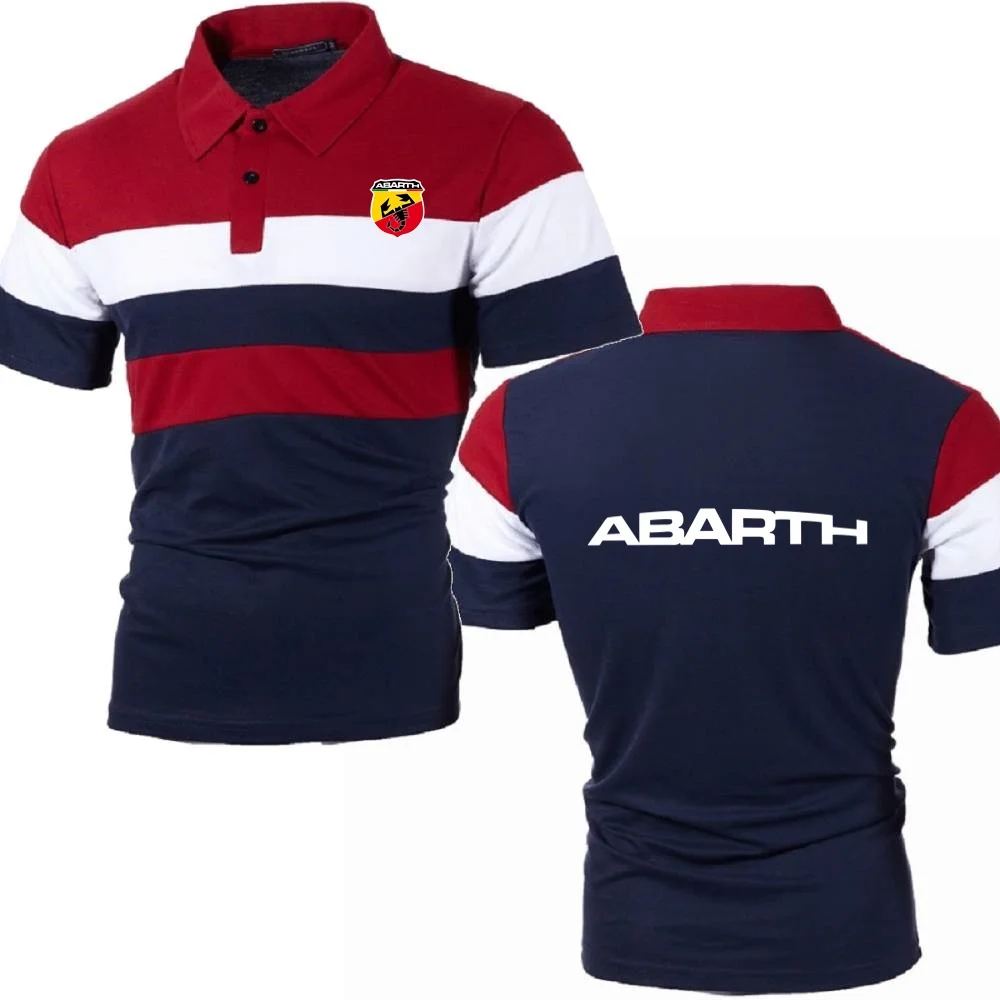 

Men Shirt Short Sleeve Polo Shirt Abarth Scorpion Streetwear Casual Fashion Men Contrast Color Polo Tops Youth Polo