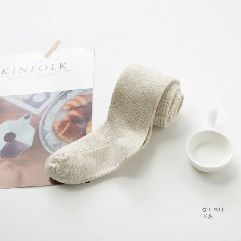 Весенне осенние колготки для девочек детские из чистого хлопка плотные