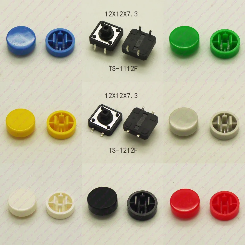 

10PCS 12X12mm H=9.8MM With Round Cap Momentary Tactile Button 4PIN SMT/DIP Tact switch Push Button Switch Micro Key Button