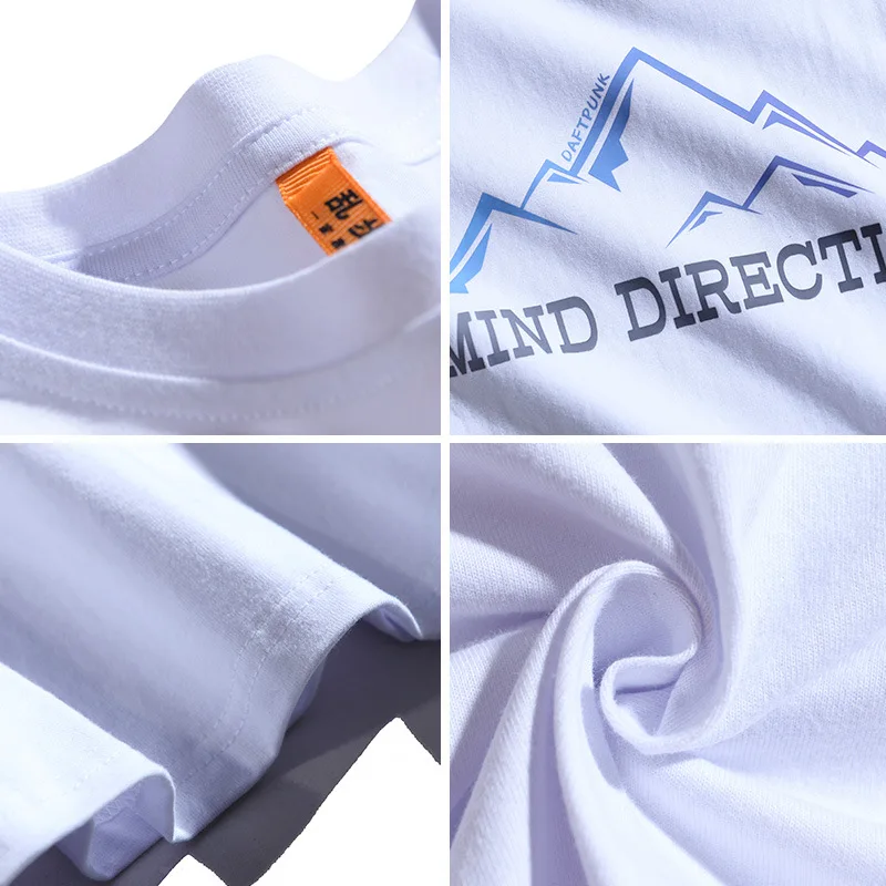 

Summer New Men Snow Mountain Letter Printed T-shirts Cotton Short Sleeve Tees Hip Hop Streetwear Women Daily Casual Wear Unisex