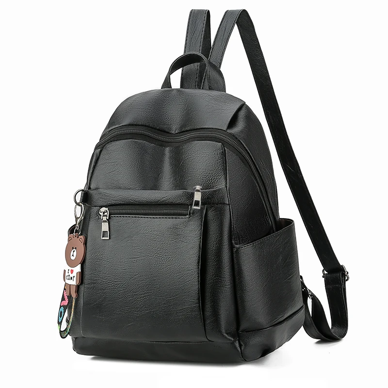 Многофункциональный маленький женский мини рюкзак однотонный мягкий с защитой