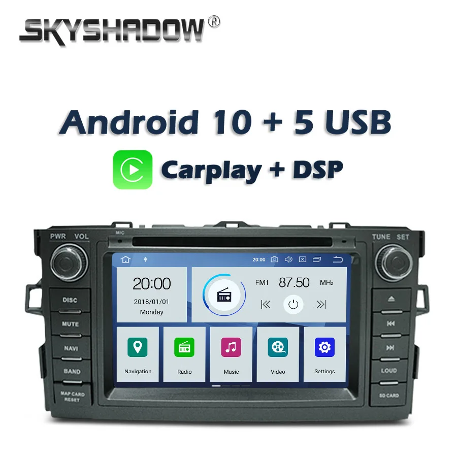 Автомобильный DVD-плеер Carplay DSP PX6 IPS Android 10 0 4 Гб + 64 Wifi GPS карта RDS радио DVR Bluetooth 5 для