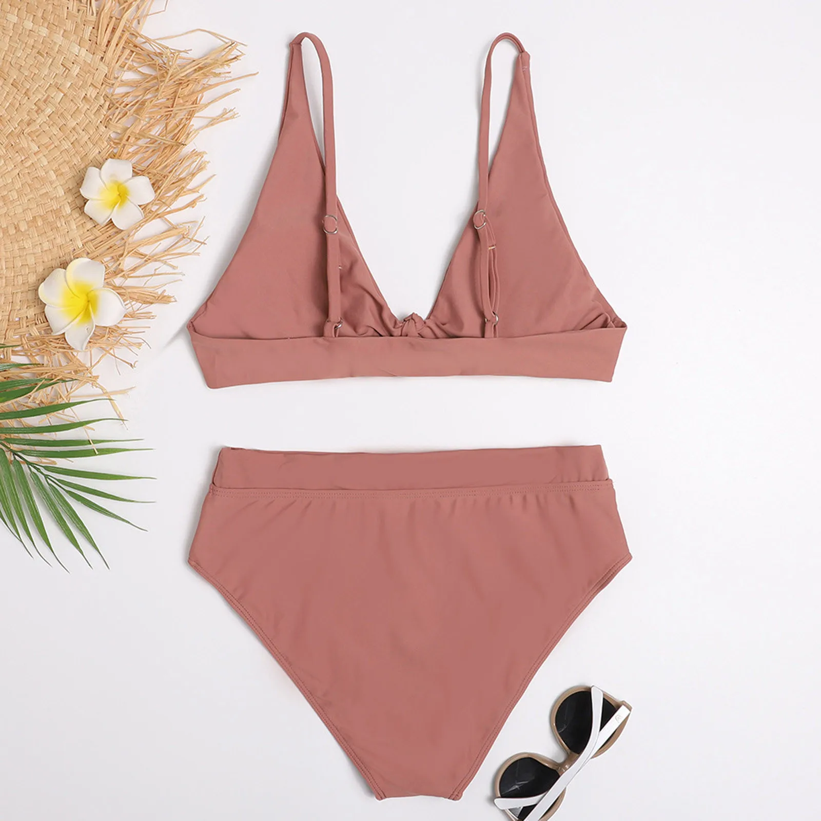 

Maillot De Bain Femme Ladies Sexy Split Swimsuit Monochrome Sling High Waist Swimsuit Sexy Bikinitankinis 2021 Mujer Biquini