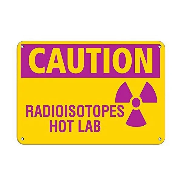 

Caution Radioisotopes Hot Lab Hazard Sign Radiation Retro tin sign nostalgic ornament metal poster garage art deco bar cafe shop