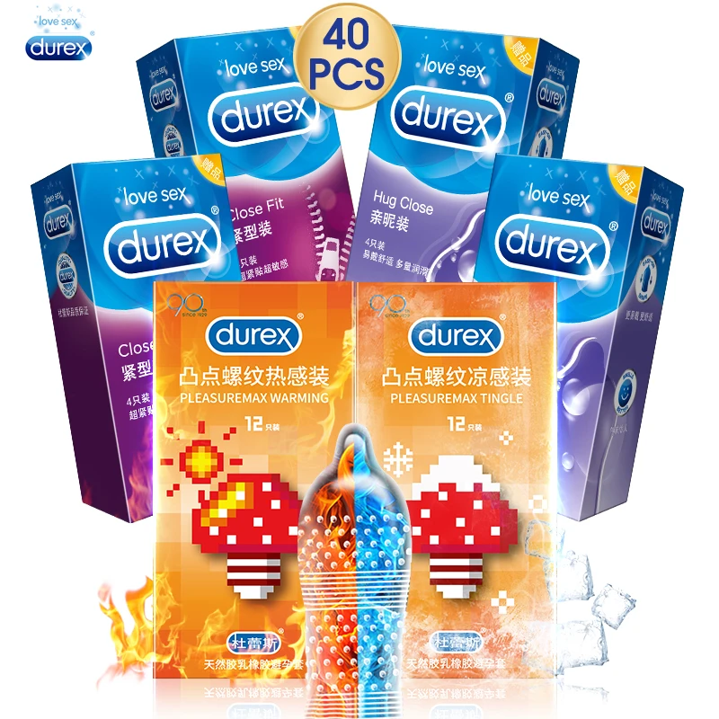 Durex оригинальные 40 шт. противопожарные контрастные презервативы большие точки