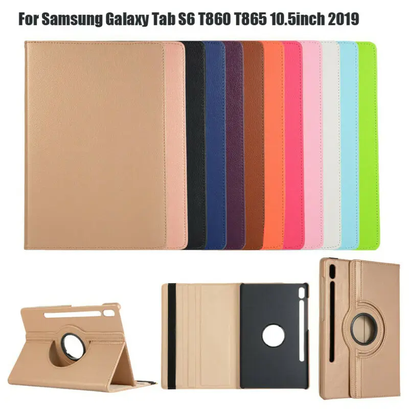 Чехол подставка из ПУ кожи для Samsung Galaxy Tab S6 T860 T865 10 5 2019 вращающийся на 360
