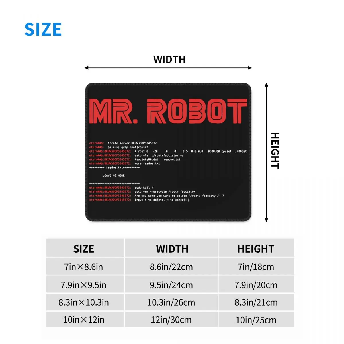 Программатор для мыши Mr Robot Crazy Mouse Pad Arch Linux противоскользящий мягкий коврик