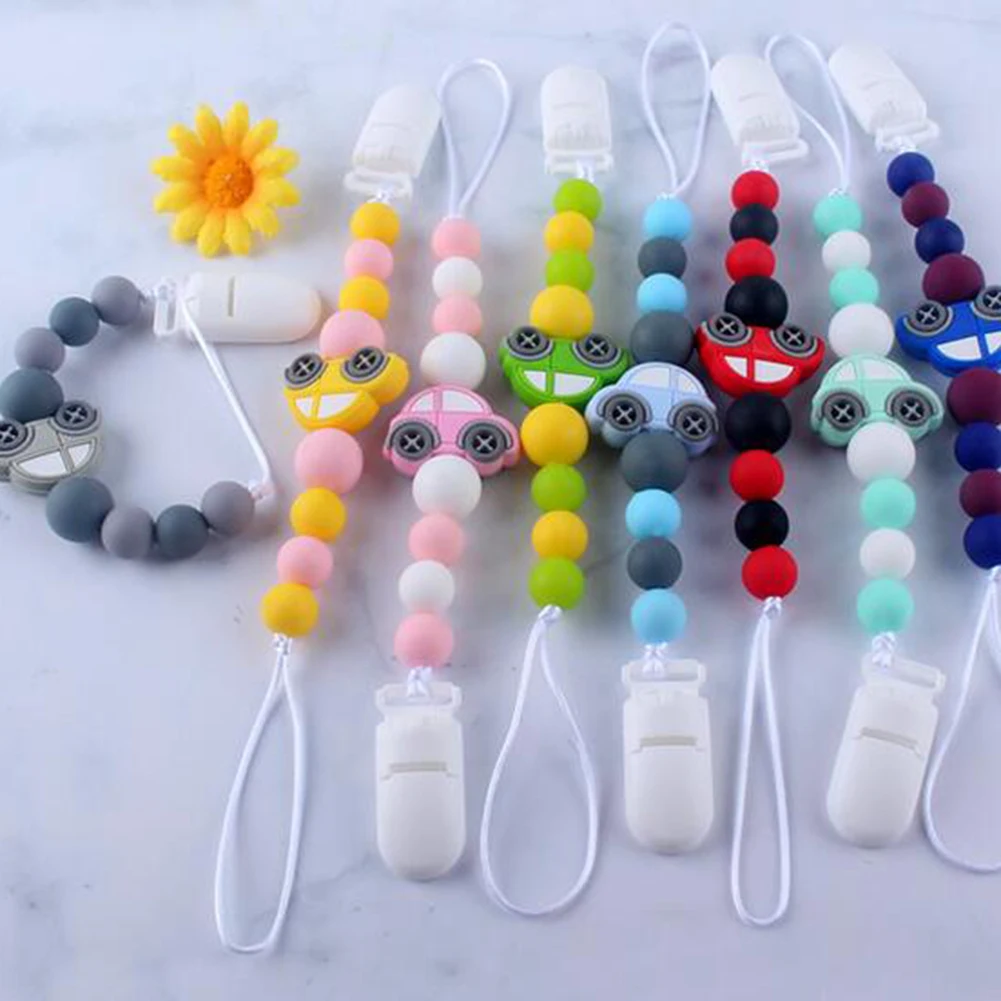 Cuentas de silicona para chupete de beb&eacute;, cadena para dentici&oacute;n, mordedor, juguete para morder-3