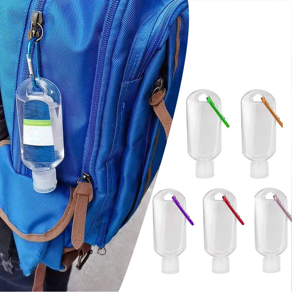 2020 50 мл многоразовая бутылка Пластиковый Карабин крючок с контейнером