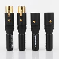4pcs hifi 24k gold plated xlr plug male female connector diy audio cable adapter