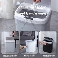15l household intelligent sensor trash can kitchen living room bedroom bathroom automatic sensor electric kicking storage