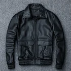 Летная куртка-пилот ВВС А2, брендовая куртка из натуральной воловьей кожи, классическое черное пальто на молнии, большие размеры, 5 дней