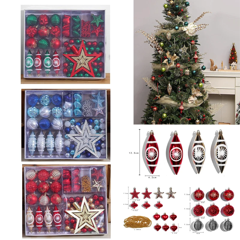 

7.5CM Christmas Balls Ornaments Big Size Christmas Tree Decorations Outdoor Hang Pendant Ball Indoor New Year Xmas Tree Decor