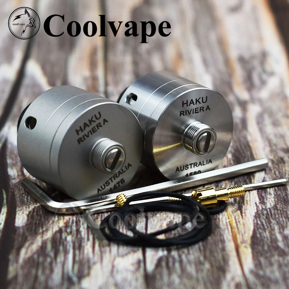 coolvape haku Riviera RDA atomizer top fill tank 316ss 22mm Tank vs LA Dripper For THC Tauren Mod E Cigarette Vaporizer | Электроника