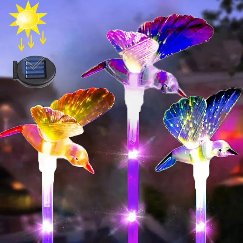

Solar Powered Led Hummingbird Lights MultiColor Garden Light For Outdoor Patio Lawn Decor Waterproof Garden Yard Light Lamp