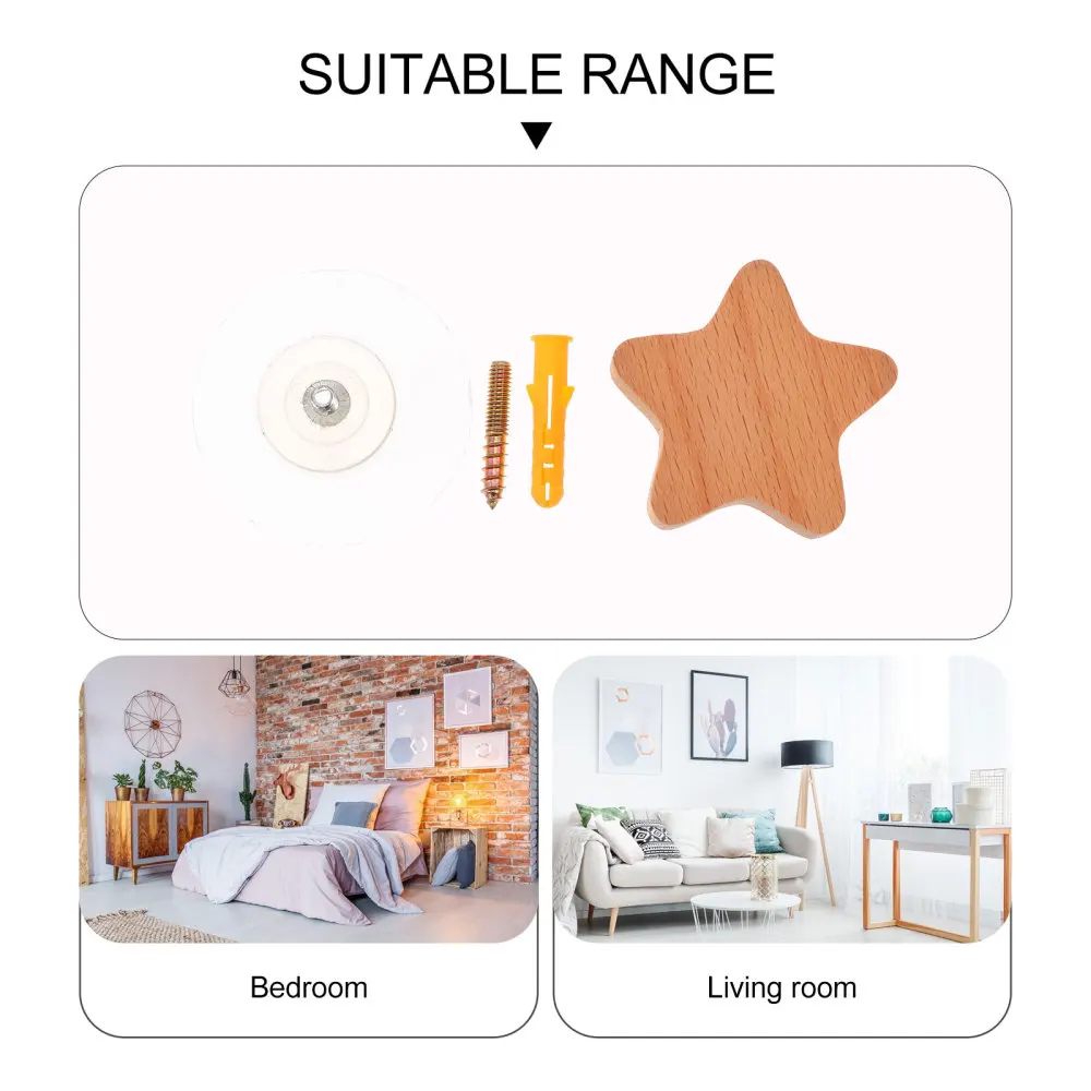 

3Pcs Wood Adhesive Hooks Wall Mounted Coat Hooks Practical Wall Hangers