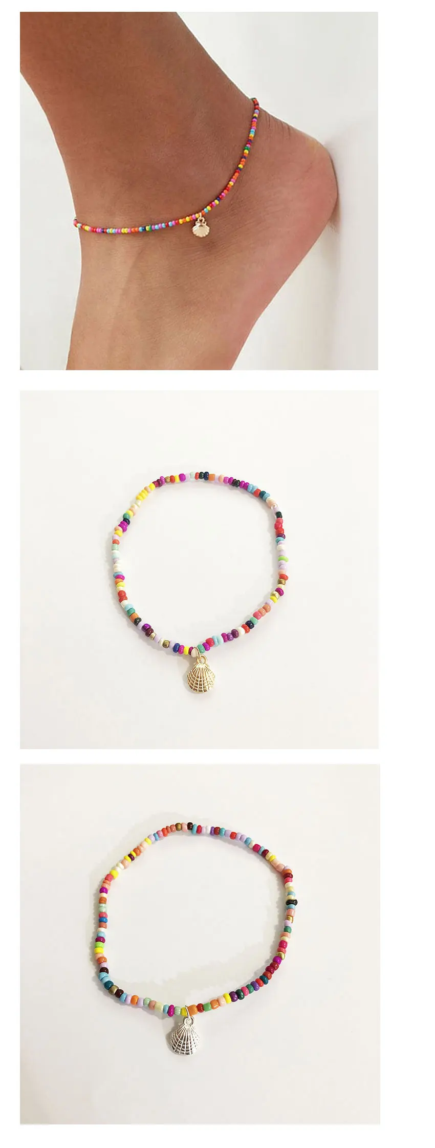 Bohemian Shell Anklet Seed Beads Foot Ankle Bracelet cheville Anklets tobillera Foot Jewelry rakhi enkelbandje