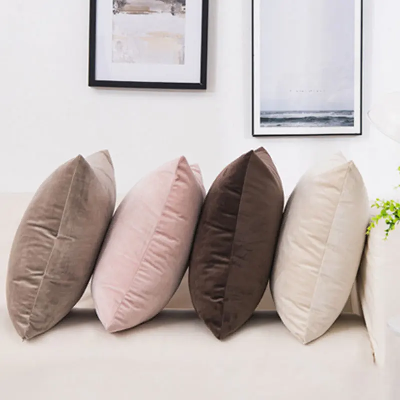 

New Luxury Velvet Cushion Cover Pillow Cover Pillowcase Solid Color Home Decorative Sofa Pillow Case Soft Throw Pillows Cover