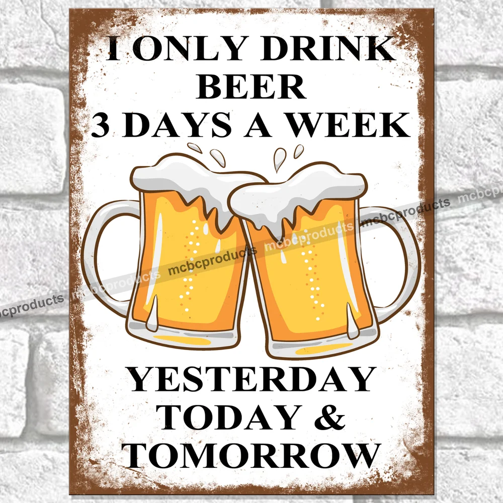 Пиво 3 дней в неделю забавные винтажные металлические знаки настенная табличка