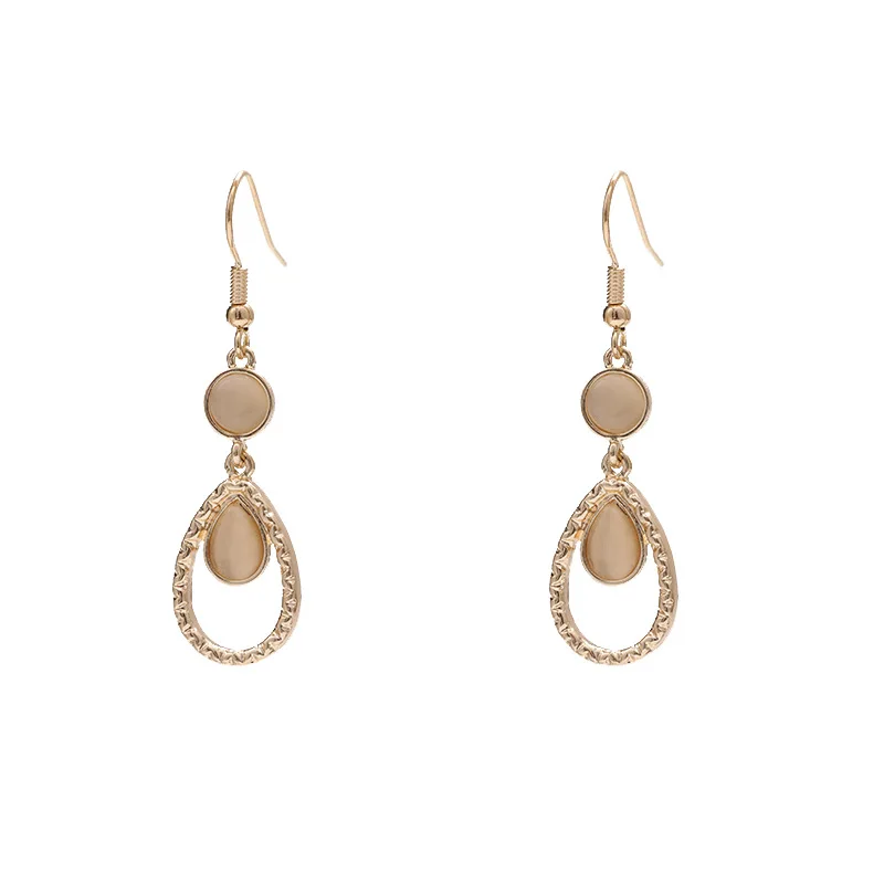 

Elegant Opal Stone Waterdrop Dangle Earrings Glass Lampwork Drop Earrings Jewelry Clip Earring Women Pendientes Brincos