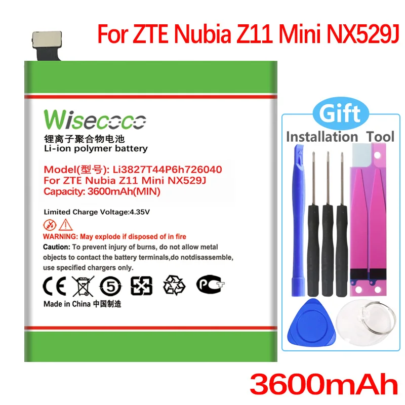 

WISECOCO Li3827T44P6h726040 Battery For ZTE Nubia Z11 Mini NX529J High Quality Phone