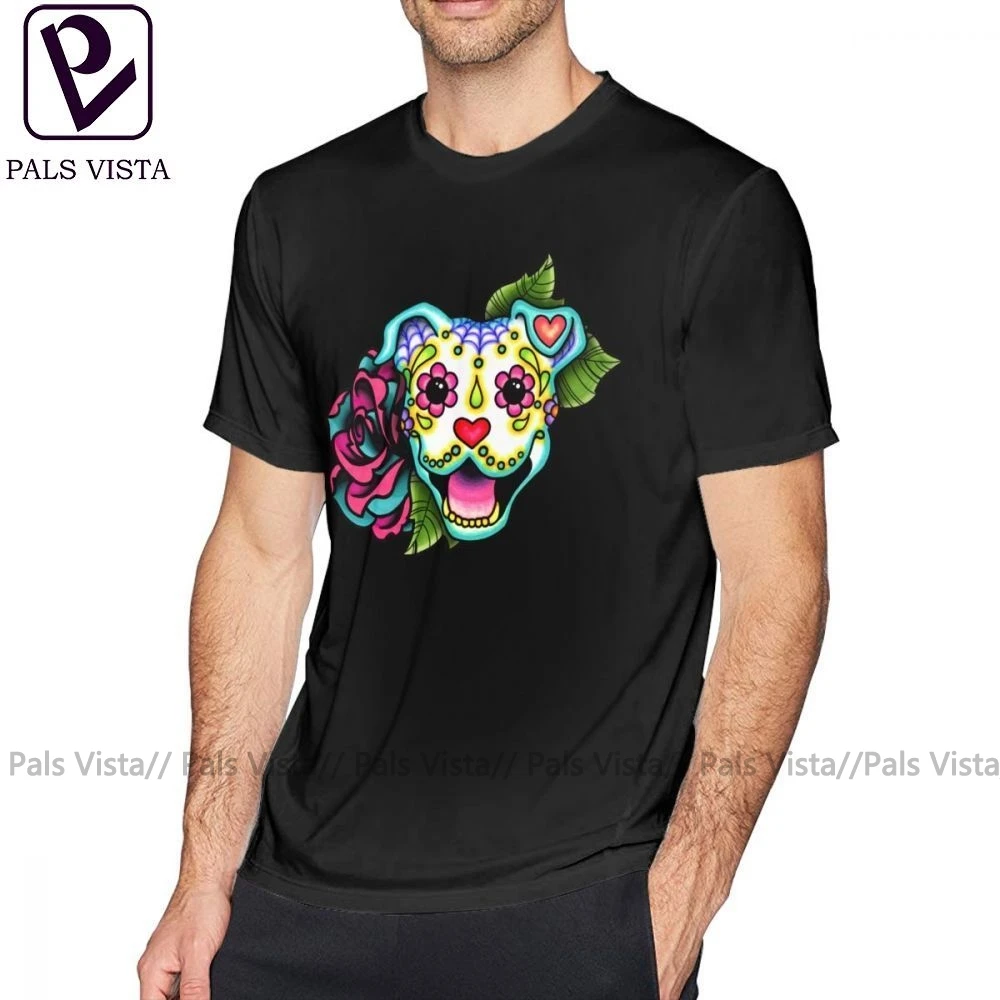 Амстафф футболка Улыбающееся питбуль в белом цвете День мертвых защитный чехол