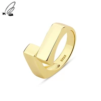 ssteel punk style irregular open ring for women rectangle geometry adjustable gold rings 925 sterling silver fine jewelry 2021