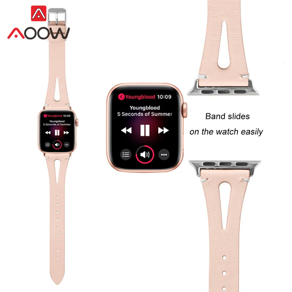 Ремешок из натуральной кожи с принтом для Apple Watch 40 мм 44 мм для iwatch 38 мм 42 мм ремешок серии 4 3 2 1 браслет аксессуары