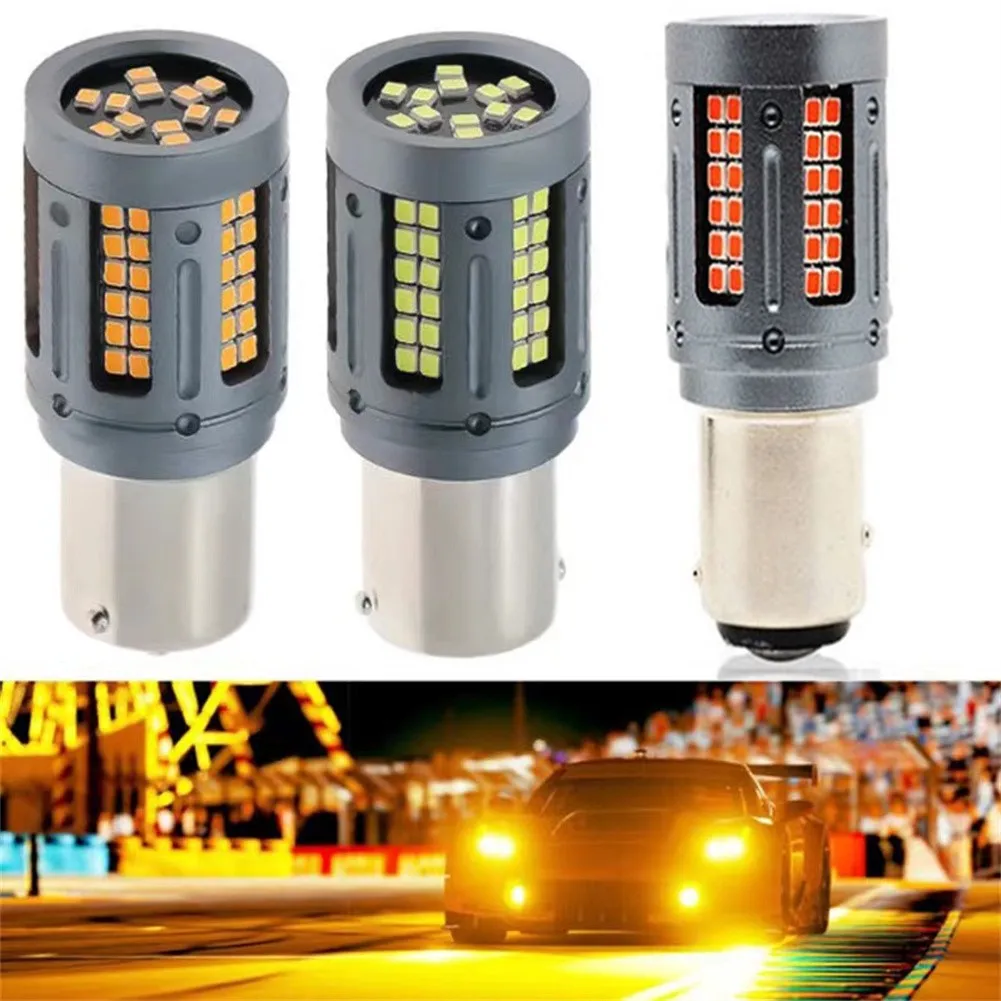 

180° Beam Angle LED Bulbs 2X 1156 BAU15S Rear Turn Signal LED Light Canbus Error Free 12-24V 84SMD2016