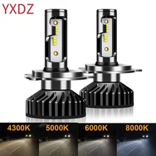 YXDZ Canbus H4 H7 светодиодный H1 4300K 5000K 6000K 8000K автомобиля светодиодный головной светильник H8 H9 H11 9005 HB3 9006 HB4 Автомобильная Противо-Туманная светильник 100W 12000LM 12V