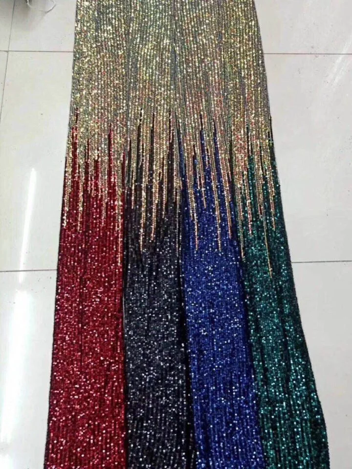 Золотистое блестящее Африканское французское кружево на тюлевом кружеве для