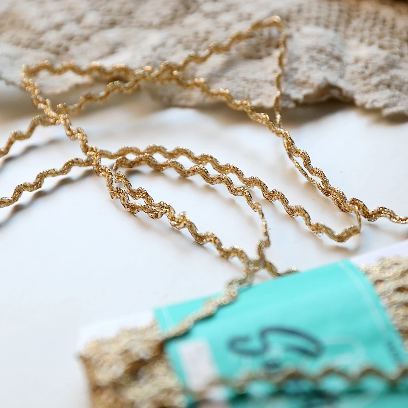 1 ярд 90 см новейшая кружевная ткань Высококачественная лента 0 3 гипюр Золотой