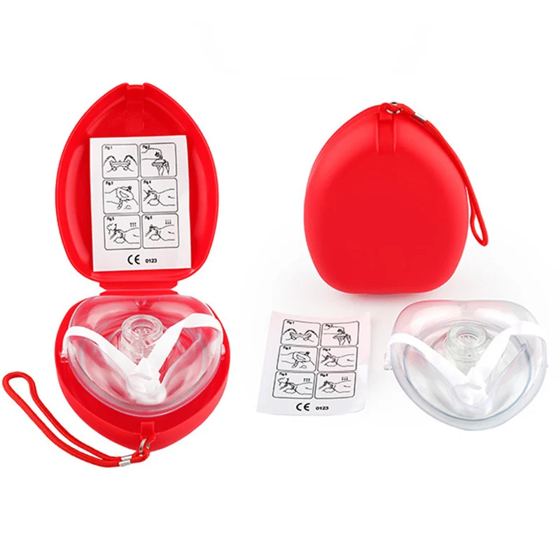 

Pocket First Aid Kit CPR Resuscitator Rescue Emergency Breathing Mask Mouth Breath One-way Valve Tools CPR Mask Pocket 1pcs