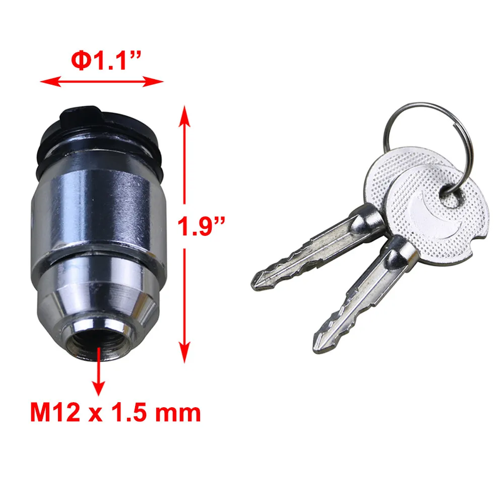 M12 x 1.5mm nut Замок запасного колеса с 3 размерами M12 x 1,25 мм/1/"-20/M12x1,5 мм Резьбовые гайки на выбор и 2 ключа - Цвет: M12 x 1.5mm nut