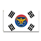 Корейский флаг с южнокорейским полицейским знаком x 90 см баннер 3x5 футов 100D Полиэстеровые латунные кольца
