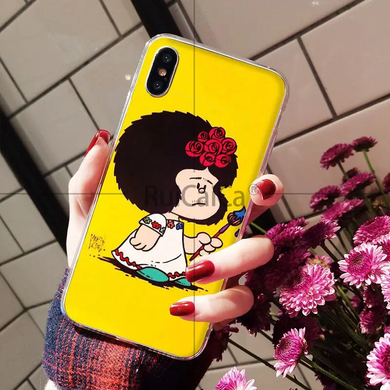 Ruicaica Mafalda DIY Painted Beautiful Phone Accessories Case for iPhone 8 7 6 6S Plus 5 5S SE XR X XS MAX Coque Shell | Мобильные