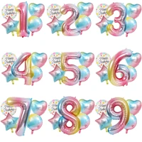 5pcs 1832inch dazzle colour party balloons number luxury foil balloon kids birthday party decoration supplies baby shower decor