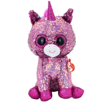 new 6 15cm ty sequins flippables sparkle the unicorn plush regular big eyed stuffed animal collection doll toy